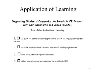 Supporting CT Schools with SLP Assistants and Aides (SLPAs)