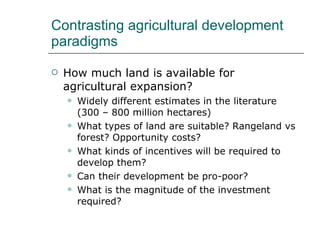 Drivers of change in crop-livestock systems and their potential impacts on agro-ecosystems services and human well-being to 2030