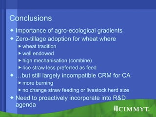Conservation agriculture, livestock and livelihood strategies in the Indo-Gangetic Plains of South Asia: Synergies and tradeoffs