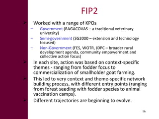 Fodder Adoption and Innovation Projects (FAP and FIP)