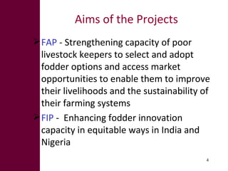 Fodder Adoption and Innovation Projects (FAP and FIP)