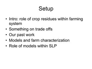 Modelling approaches to address crop-residue tradeoffs in mixed crop-livestock systems