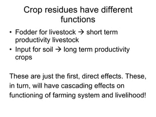 Modelling approaches to address crop-residue tradeoffs in mixed crop-livestock systems