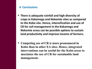 Optimizing livelihood and environmental benefits from crop residues in smallholder crop-livestock systems in sub-Saharan Africa and South Asia: regional case studies. Progress and preliminary research findings for East African sites
