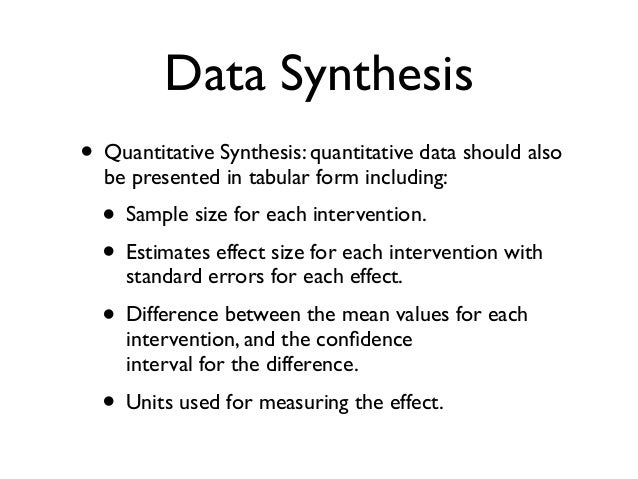 systematic review quantitative synthesis
