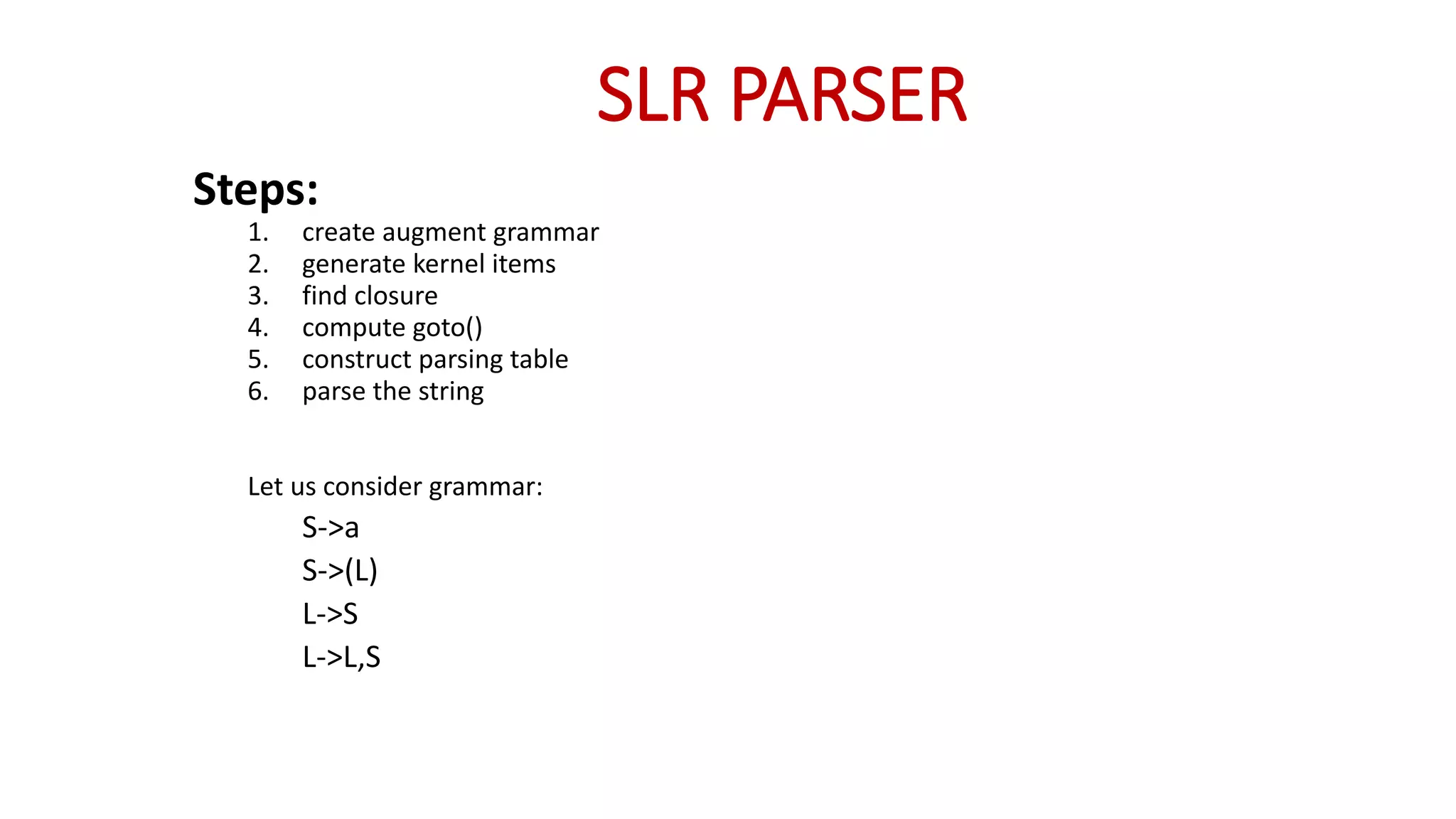 Slr parser | PPTX