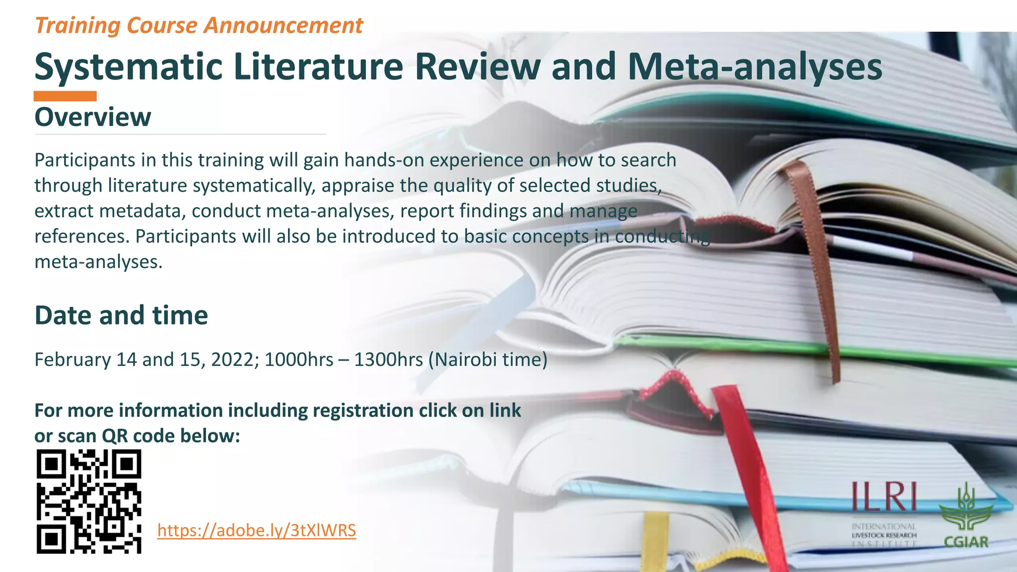 Training Course Announcement on Systematic Literature Review and Meta