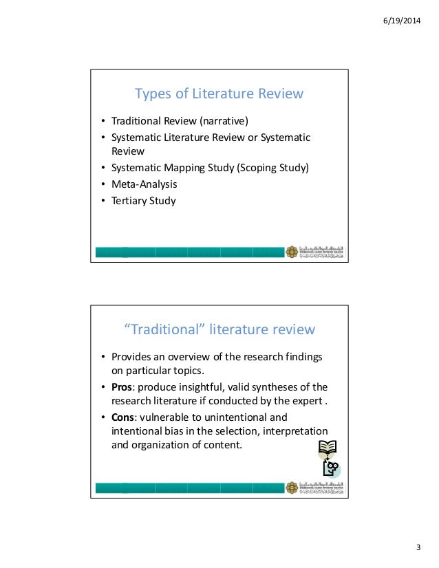 Literature review systematic review