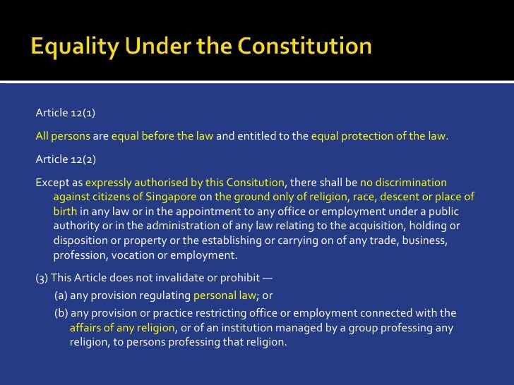 Constitutional Law 6 Equality