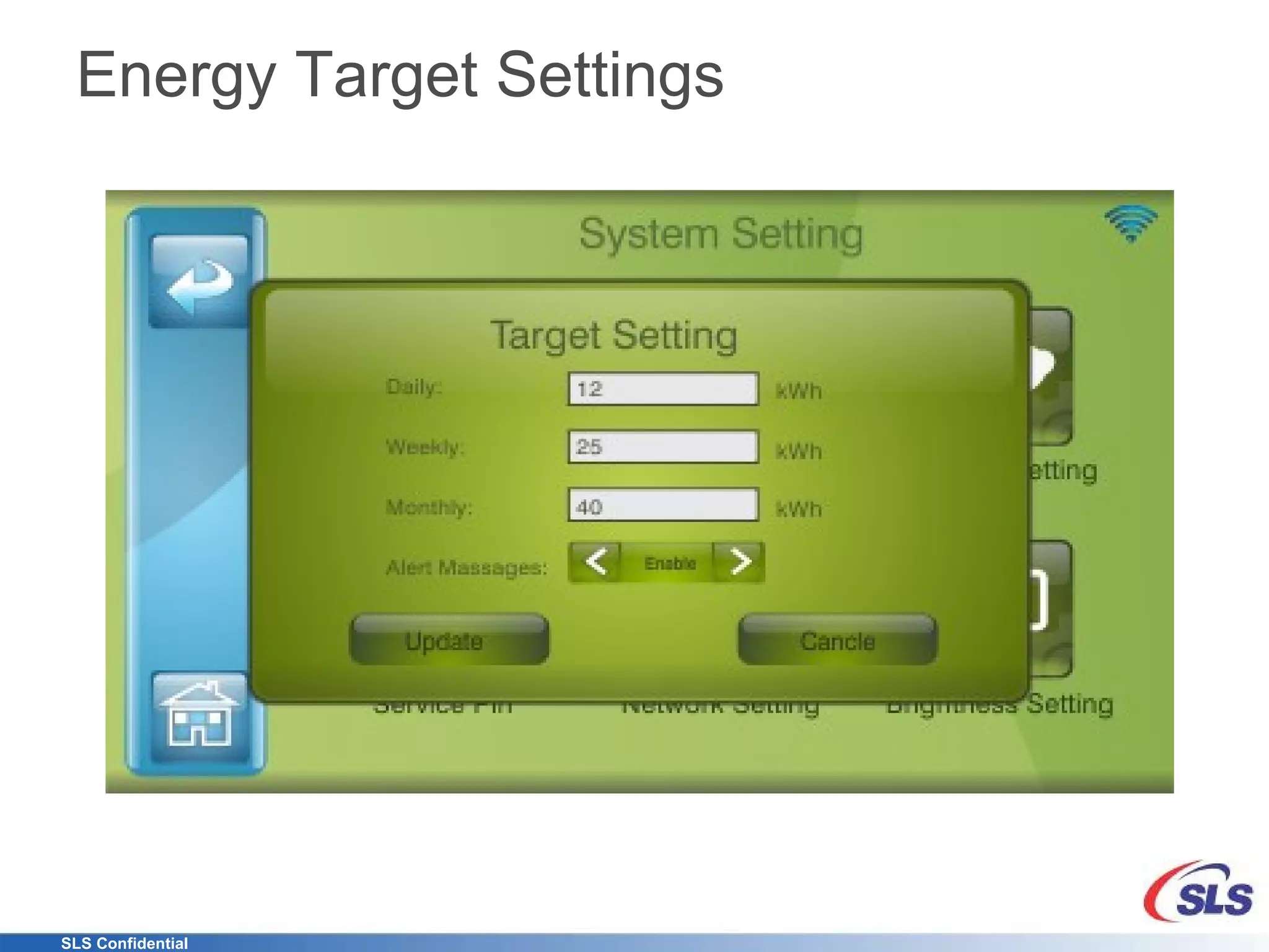 Energy Target Settings 