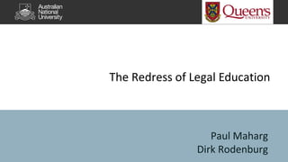 The Redress of Legal Education
Paul Maharg
Dirk Rodenburg
 