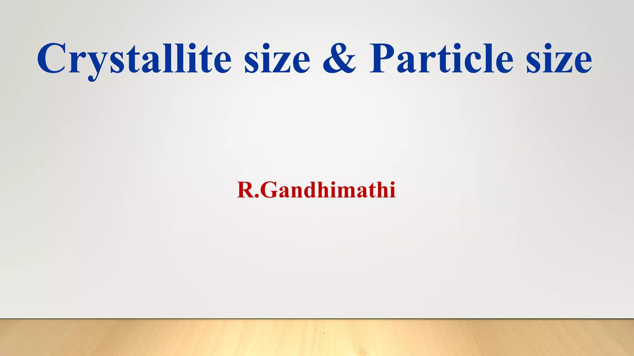 Crystallite size and particle size pdf