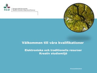 Välkommen till våra kvalifikationer
Elektroniska och traditionella resurser
Kreativ studiemiljö

Alnarpsbiblioteket

 