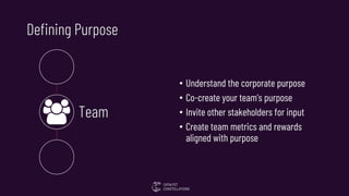 Support your Purpose
• Plan time each week, month, or each year to reflect on your why
• Share your why with your employee...