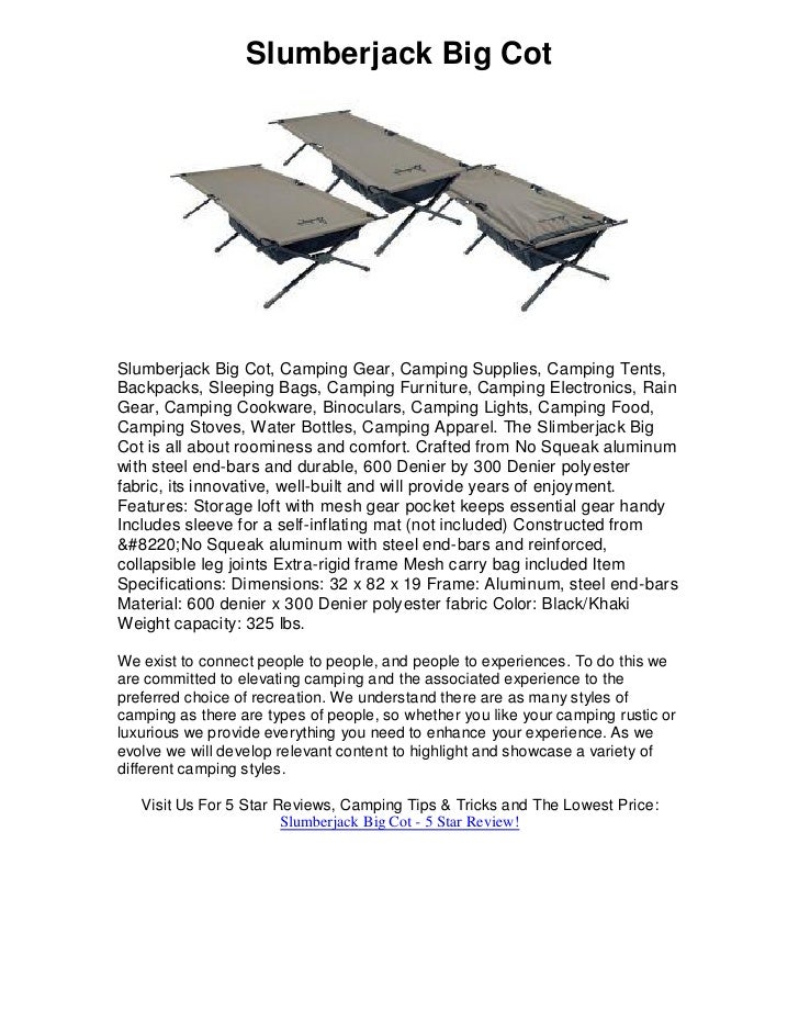 slumberjack self inflating sleeping mat