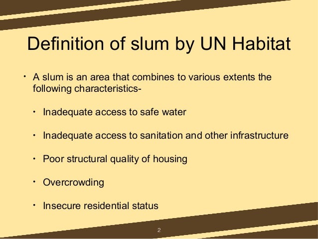 Slum definitions