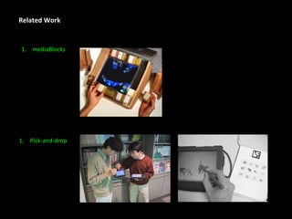 Related Work mediaBlocks Pick-and-drop 