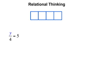 Relational Thinking




y
  =5
4
 