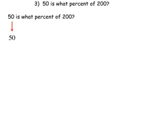 3) 50 is what percent of 200?

50 is what percent of 200?



50
 
