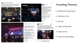 ● Mobility & Transportation
● Diversity in Tech
● Gaming
● Crypto & Blockchain
● Cybersecurity
● Impact & Sustainability
Trending Themes
 