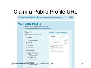 Claim a Public Profile URL (c) David Strom (310) 857-6867 http://strominator.com  
