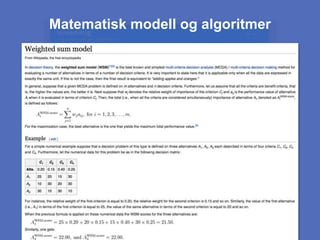 Matematisk modell og algoritmer
 