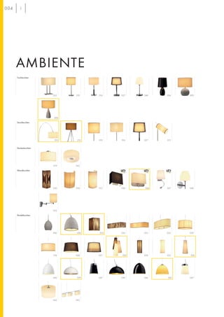 04004
AMBIENTE
019 016 048
Tischleuchten
016
033
024
023
022028
029
045 043
040 046046 047047
006
Pendelleuchten
030 048
025
037
Wandleuchten
019 045
Deckenleuchten
019 016
Standleuchten
035 027 034 009
027
008
010
036
012 015
036030 015
027
006 033
042039
020 020
023
 