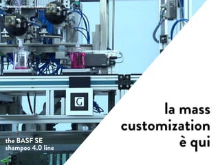 la mass
customization
è quithe BASF SE
shampoo 4.0 line
@andrecatta / andrea@slowd.it
 