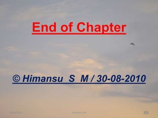 End of Chapter
© Himansu S M / 30-08-2010
69
14/08/2013 Himansu S M
 