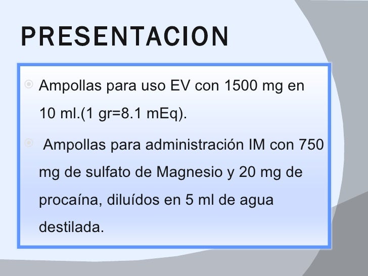 SULFATO DE MAGNESIO SULFATO DE MAGNESIO