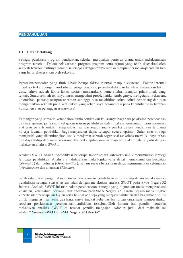 Contoh Analisis Swot Sekolah Tk - Simak Gambar Berikut