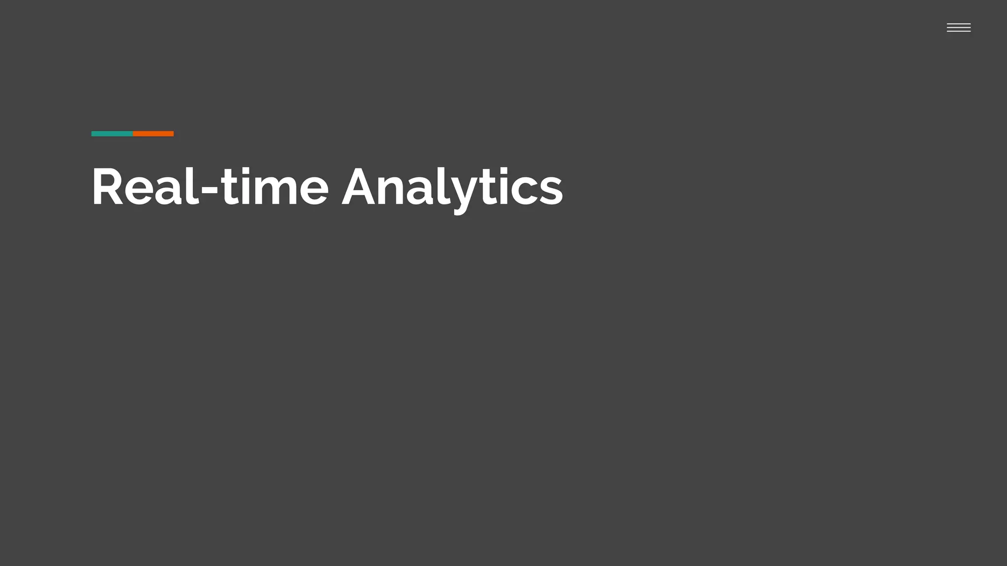 Real-time Analytics
 