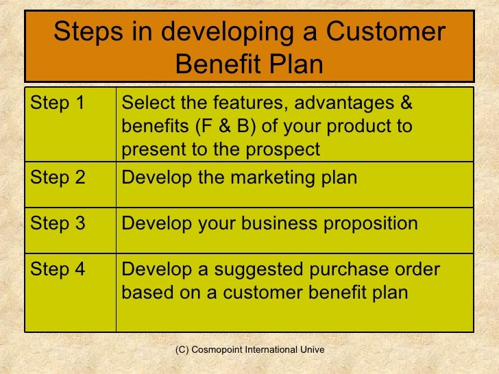 Business plan customer benefits