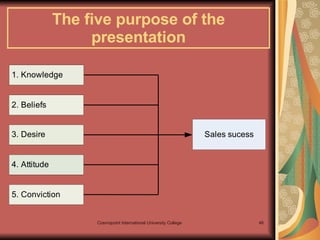 The five purpose of the presentation 