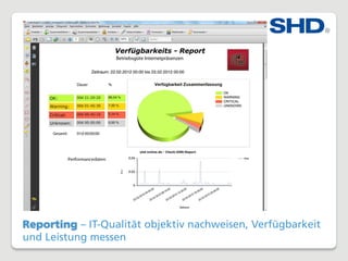 Reporting – IT-Qualität objektiv nachweisen, Verfügbarkeit
und Leistung messen
 