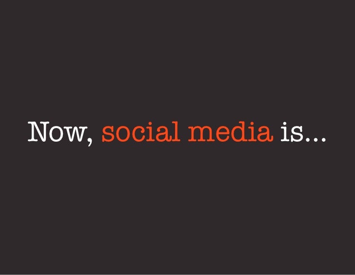 Now, social media is… 