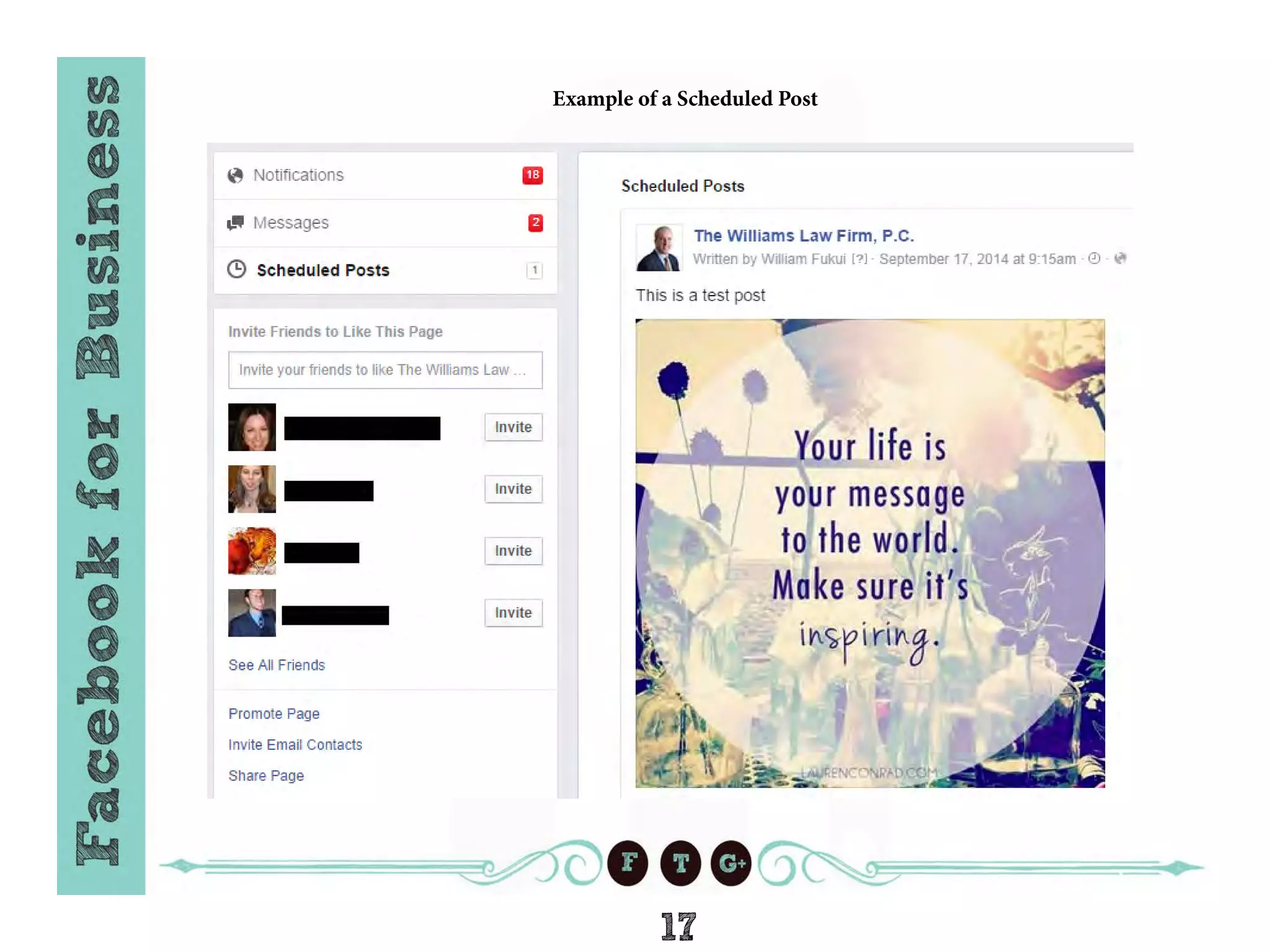 17
							Example of a Scheduled Post
 