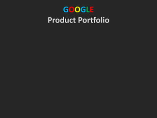 GOOGLE
Product Portfolio
 