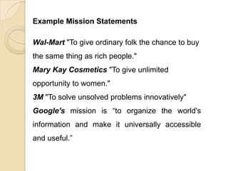 To establish a general tone or organization climate.