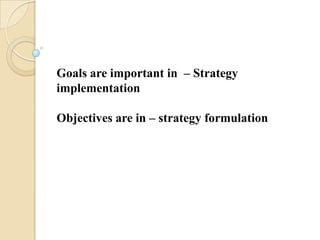 Example Objectives Minnesota Mining & Manufacturing (3M)Financial objectivesTo achieve 10% growth in earnings per share.To achieve 20% - 25% return on equity.To achieve 27% return on capital employed.