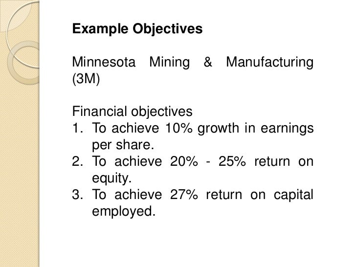 example of objectives