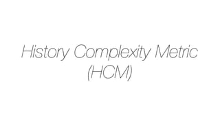 History Complexity Metric
(HCM)
 