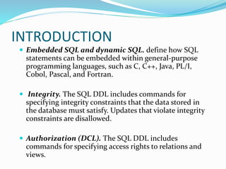 SQL - Structured query language introduction | PPTX