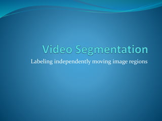 Labeling independently moving image regions
 