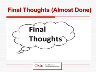 Final Thoughts (Almost Done)
 