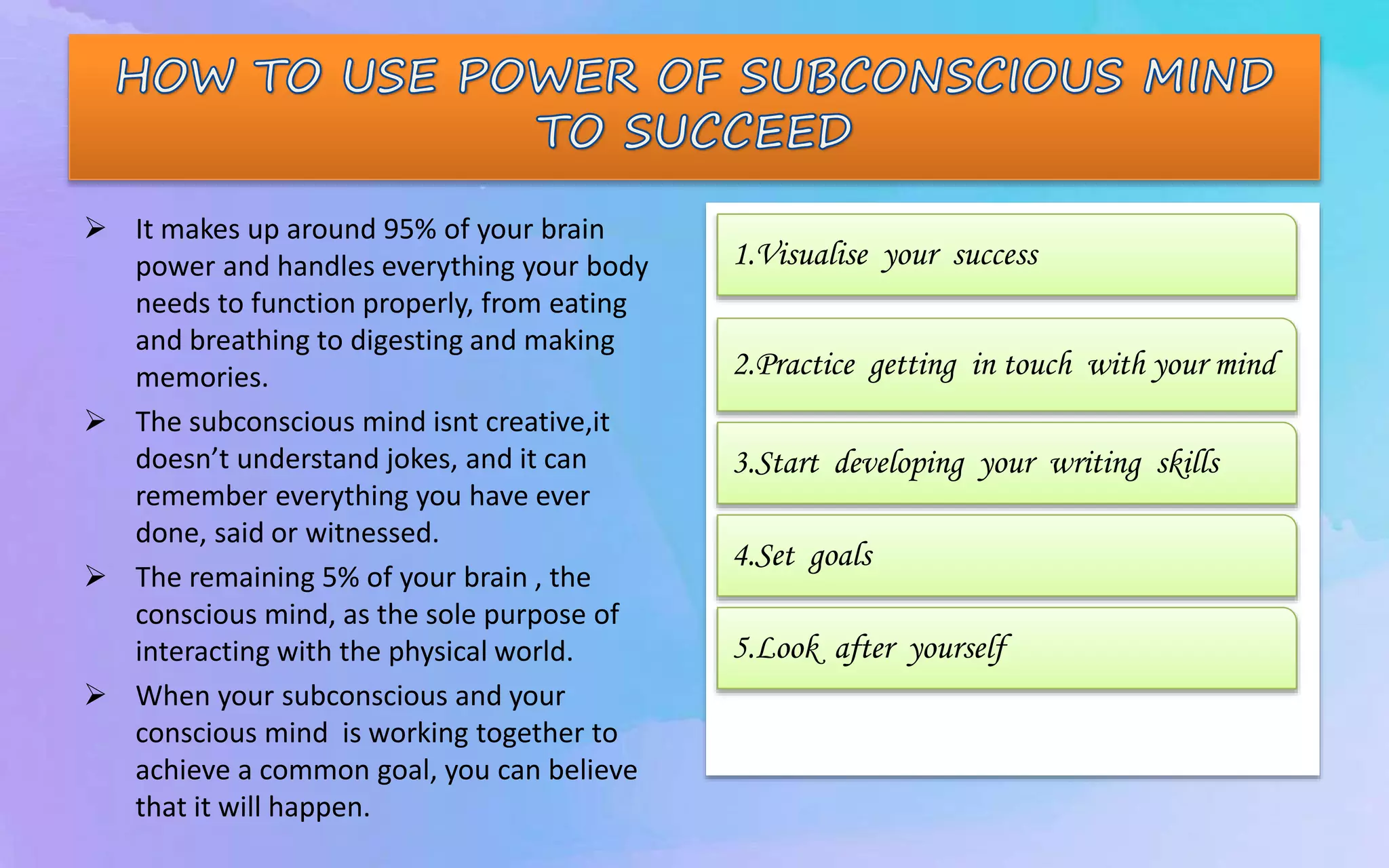 The power of our subconscious mind | PPTX