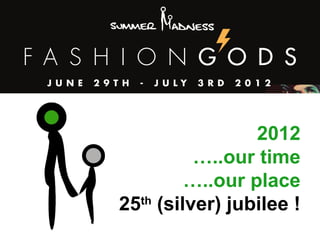 2012
          …..our time
         …..our place
25th (silver) jubilee !
 