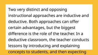Difference of Inductive and Deductive Method | PPTX