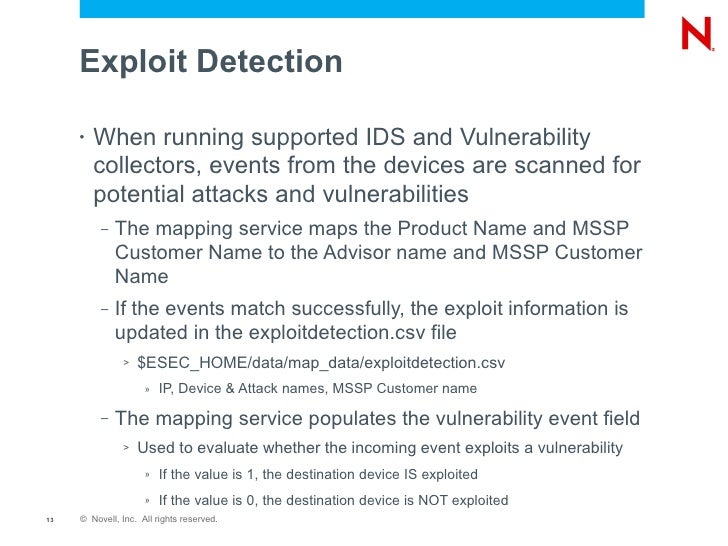 Utilizing Novell Sentinel Advisor And Attack Vulnerability