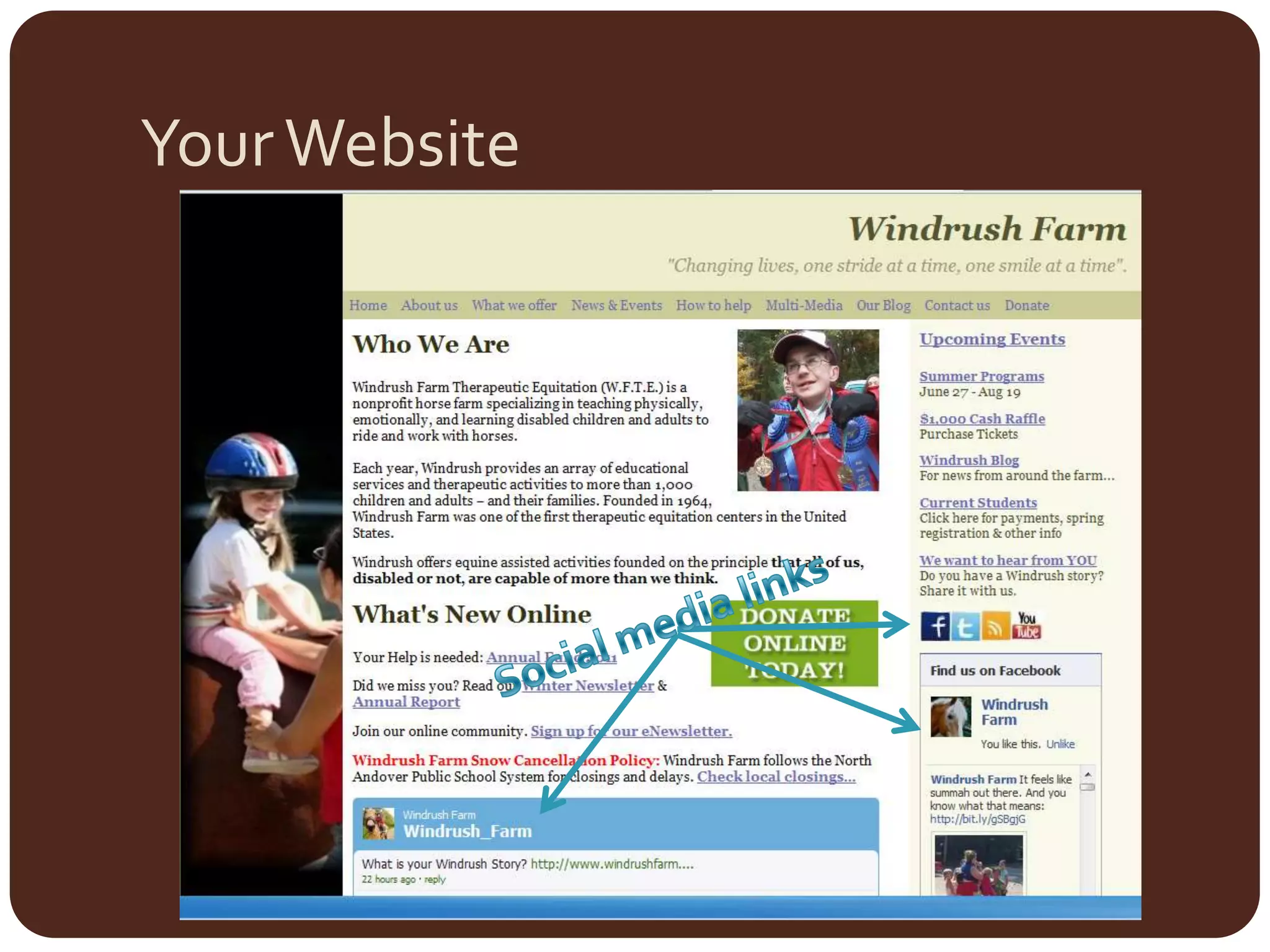 Your WebsiteSocial media links